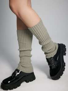 ROMWE Grunge Punk Polaina unicolor - Gris - Ver 3