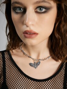 ROMWE Grunge Punk Dây chuyền Đúng mốt - Bạc - Xem 2