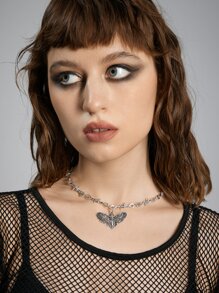 ROMWE Grunge Punk Dây chuyền Đúng mốt - Bạc - Xem 5