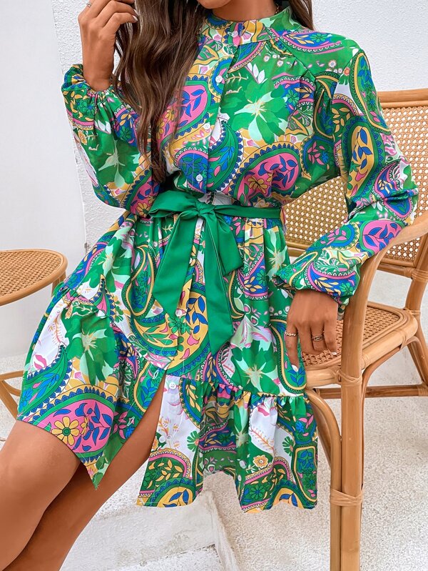 Lantern Print VINCE CAMUTO Paisley Print Blouson Sleeve