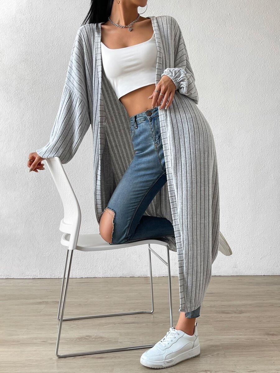 SHEIN EZwear 落肩袖開門襟外套