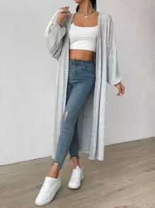 SHEIN EZwear 落肩袖開門襟外套