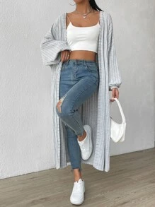 SHEIN EZwear 落肩袖開門襟外套