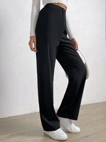 SHEIN EZwear Hochgeschnittene einfarbige Anzughose für Herbst/Winter