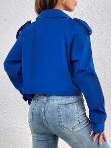 Charreteras de manga raglán Gabardina - Azul - Ver 2