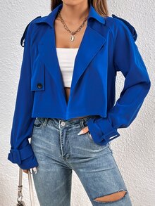 Charreteras de manga raglán Gabardina - Azul - Ver 6