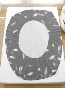 羽毛印花床笠套裝不附內芯 - 灰色 - 查看 2