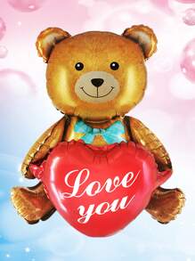 1pc Bear Design Balloon, Cartoon Bear Balloon For Wedding Party - Multicolor - View 1