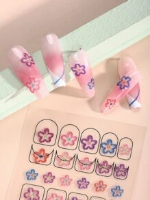Beauty Sticker 1sheet Flower Pattern Nail Art Sticker - Multicolor - View 3