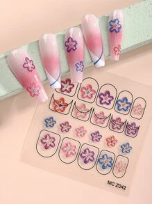 Beauty Sticker 1sheet Flower Pattern Nail Art Sticker - Multicolor - View 5
