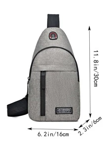 New Men's Shoulder Canvas Chest Bag Leisure Sports Travel Shoulder Crossbody Bag Sling Bag College Bag School Supplies Commute University With USB Multi-Functional Students Men Bag Belt Bag Sling Bag Winter Fanny Pack Bum Bag Side Bags Hip Bag Travel Essentials Holiday Essentials Bag For Men Summer Back To School The Sporty Life Vacation Bag Pack Waist Bag Spring - Grey - View 5