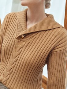 MOTF PREMIUM WOOL-MIX RIBBED JUMPER - Yellow - View 3