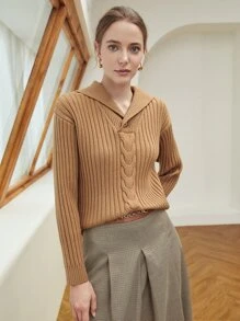 MOTF PREMIUM WOOL-MIX RIBBED JUMPER - Yellow - View 6