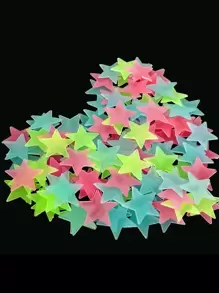 100片夜光牆貼星星設計DIY自粘牆貼花 - 彩色 - 查看 3