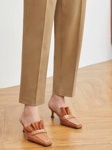 MOTF PREMIUM WOOL-MIX RING BUCKLE BELTED SUIT TROUSERS - Camel - View 5