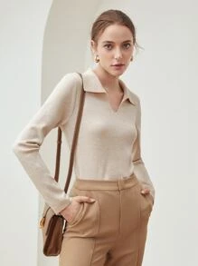 MOTF PREMIUM WOOL-MIX FINE KNIT JUMPER - Beige - View 2