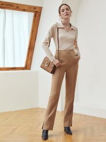 MOTF PREMIUM WOOL-MIX FINE KNIT JUMPER - Beige - View 7