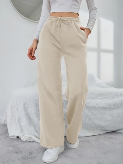 INAWLY 素色抽繩斜口袋衛褲