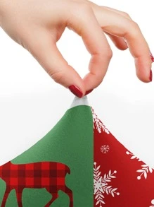 1pc Christmas Pattern Stretchy Sofa Slipcover - Multicolor - View 4