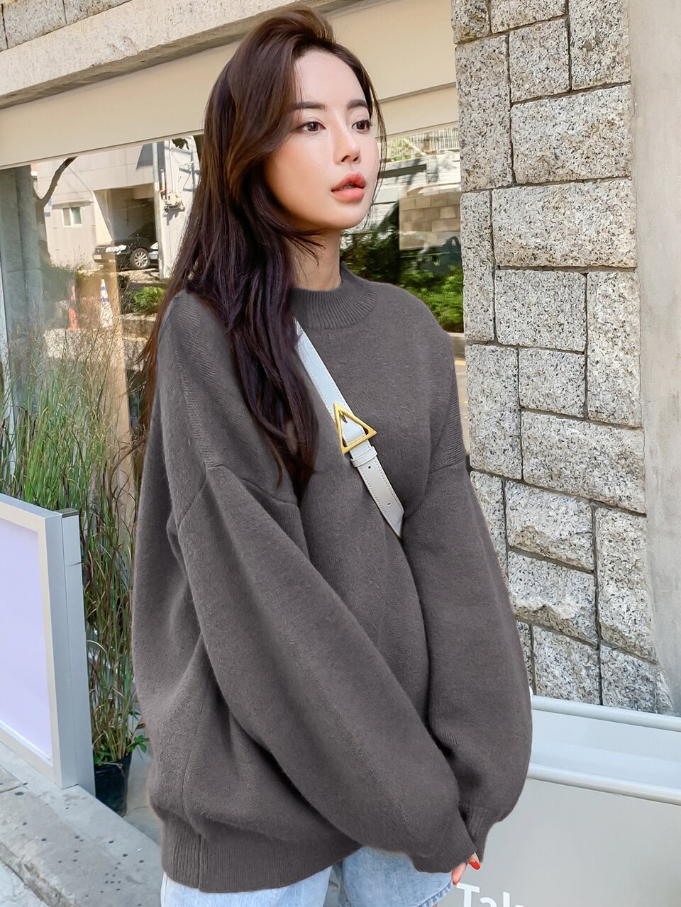 Solid Drop Shoulder Ribbed Knit Oversized Sweater,Long Sleeve Tops,Fall Women Clothes