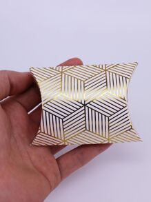 10 件装枕头糖果盒牛皮纸圣诞礼物包装盒糖果袋婚礼礼品生日派对装饰品 - 金色 - 查看 2