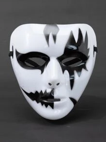 Ghost Design Costume Face Shield - Black and White - View 1
