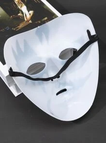 Ghost Design Costume Face Shield - Black and White - View 2