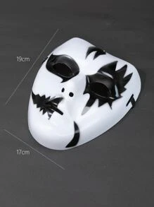 Ghost Design Costume Face Shield - Black and White - View 3