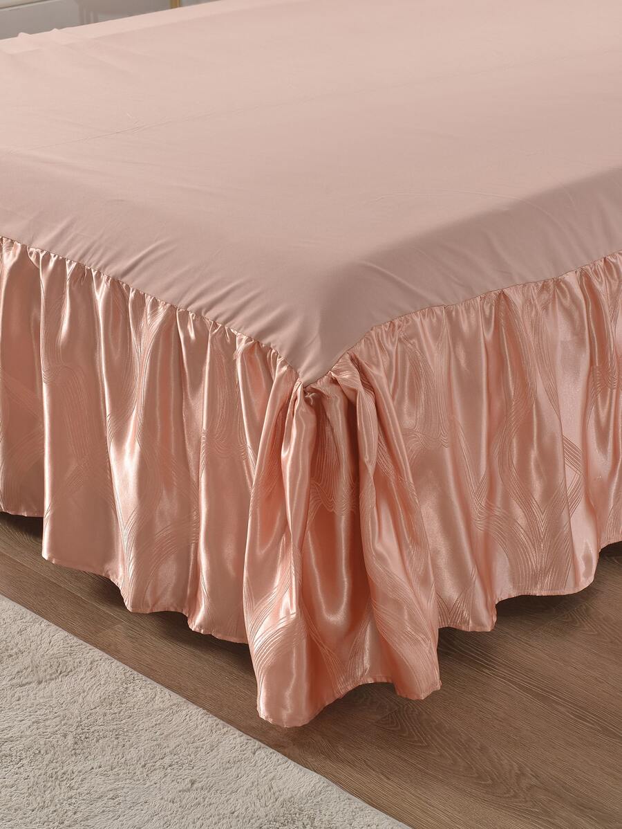 Ruffle Trim Bed Skirt - Coral Pink - View 1