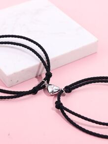 2入組簡約新款磁力吸附情侶手鏈,適合學生 - 彩色 - 查看 1