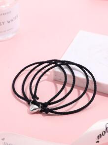 2入組簡約新款磁力吸附情侶手鏈,適合學生 - 彩色 - 查看 2