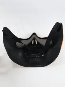 Máscara facial disfraz con diseño de cráneo - Bronce - Ver 2