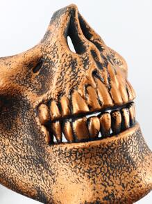 Máscara facial disfraz con diseño de cráneo - Bronce - Ver 3
