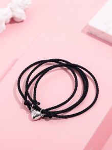 2入組簡約新款磁力吸附情侶手鏈,適合學生 - 彩色 - 查看 5