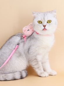 Supet 1pc Thỏ Trang trí Vật nuôi Harness & 1pc Dây xích & 1pc Cổ áo - Nhiều màu - Xem 2