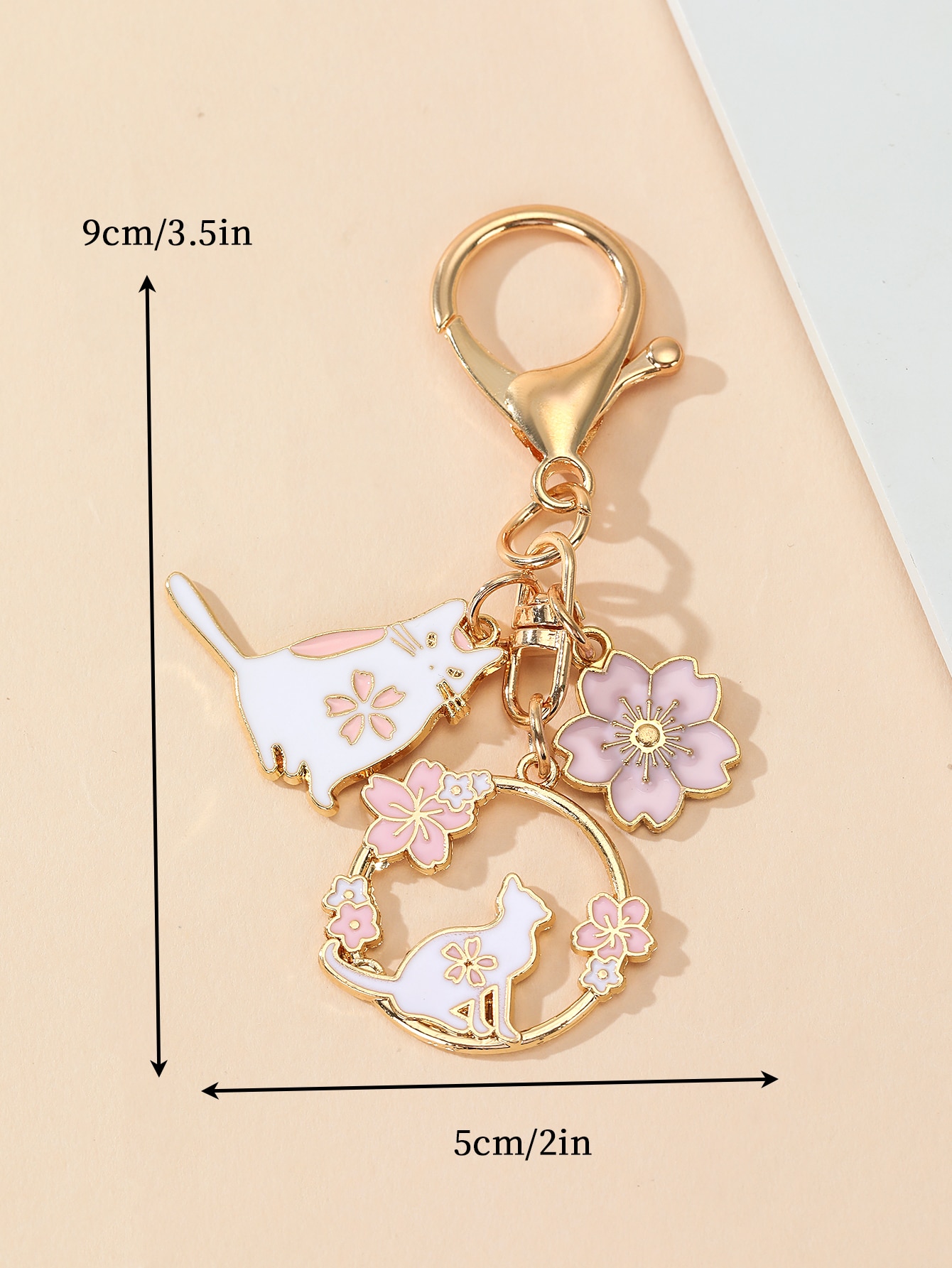 تعليقه سحر الزهور القط ديكور المفتاح قلادة السيارة...