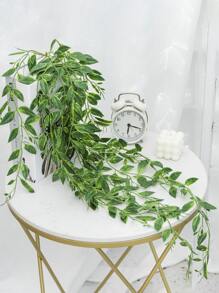 1 件/3 件人造藤叶花环，室内装饰假绿叶，适用于风景背景、咖啡厅、展览厅、可水洗、情人节、生日毕业礼物、假植物 - 綠色 - 查看 3