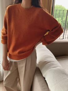 DAZY Suéter casual de negocios de mujer con mangas raglán de color liso, de manga larga, para otoño, blusas de manga larga, ropa de mujer de otoño