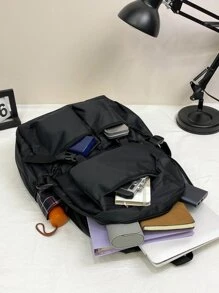 Men Release Buckle Detail Casual School Bags Schoolbag School Backpack For School Daypack Laptop Bag Computer Bag Book Bag Rucksack Shoulder Bag Travel Bag Sport Bag College Bag Teenagers Freshmen Practical Student Large Capacity Multi-Functional Portable Casual Gifts Vacation Gifts Hip Bag Gifts Holiday Essentials Bag Camping Summer Back To School Beach Bag Laptop Case The Sporty Life Summer Bag Springbreak Men Black Bag Bag Pack Backpacks Travel Must Haves Large Bag School Supplies Large Capacity Bag Travel Bags