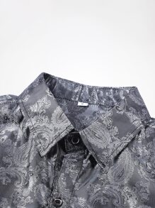CLOUDSTYLE Men Paisley Print Shirt - Dark Grey - View 6