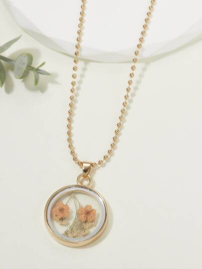 قلادة بتعليقة دائري مزهر