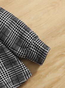 SHEIN 嬰兒字母和千鳥格圖案煙囪領套頭衫 - 黑與白 - 查看 3