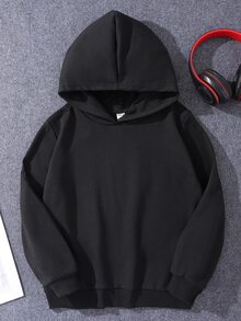 Áo nỉ in hình hoạt hình và khẩu hiệu dành cho bé gái tuổi teen - màu đen - Xem 2