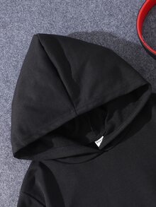 Áo nỉ in hình hoạt hình và khẩu hiệu dành cho bé gái tuổi teen - màu đen - Xem 5