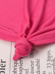 INAWLY Camiseta con estampado de letra y corazón - Rosa Fucsia - Ver 4