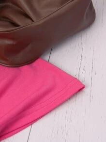 INAWLY Camiseta con estampado de letra y corazón - Rosa Fucsia - Ver 5