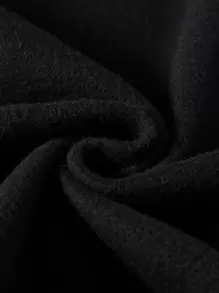 SHEIN LUNE Plus Slogan & Cat Print Thermal Pullover - Black - View 3