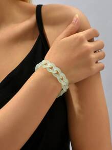 極簡風格素色手鏈 - 綠色 - 查看 2