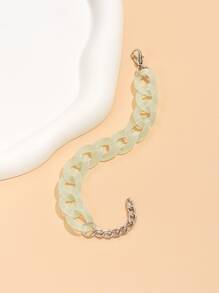 極簡風格素色手鏈 - 綠色 - 查看 4