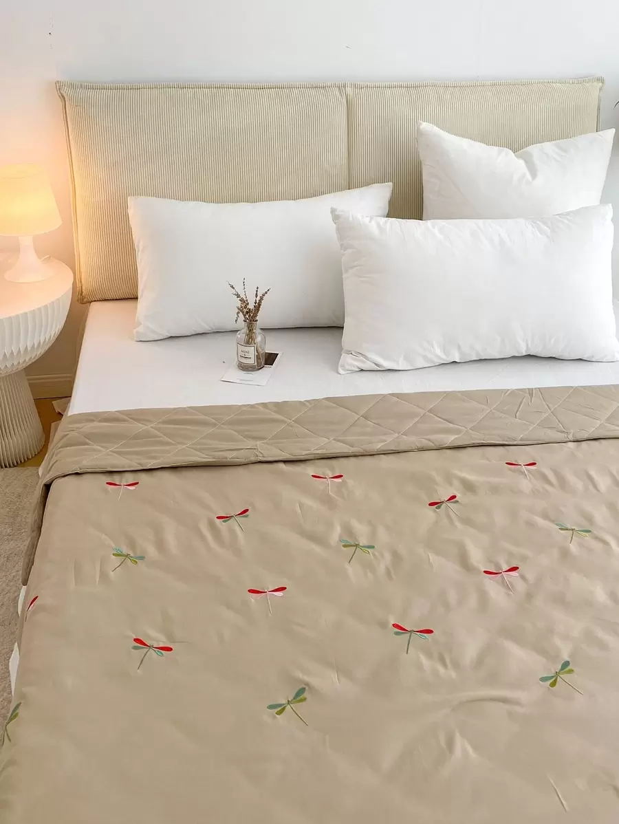 Dragonfly Embroidered Bedspread